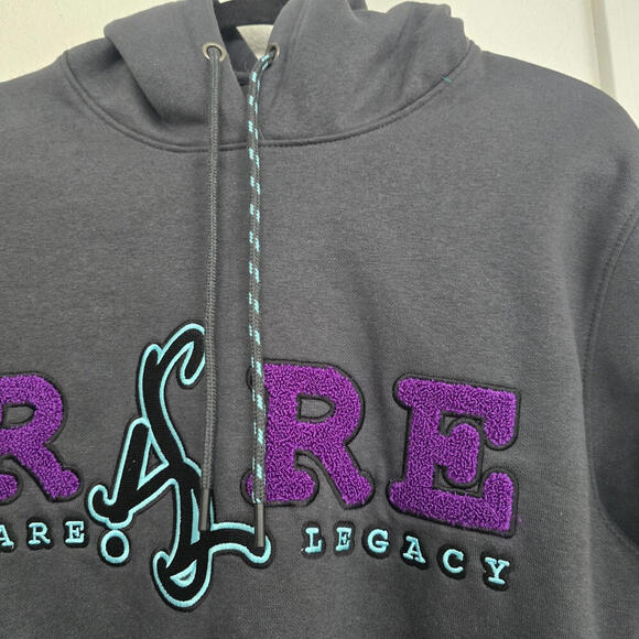 Rare Legacy Women's Crop-top Sweatsuit Hoodie Embroidery Logo Gray Purple Size M - Picture 5 of 9